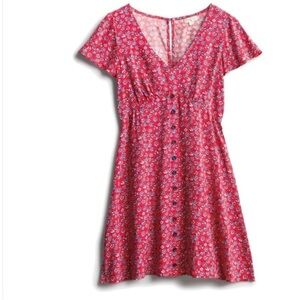 A-Line Floral Button Down Sundress with Cap Sleeves | mason & belle | large